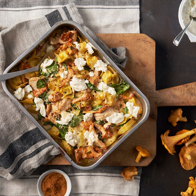 ViktVäktarna - Tortellini- och kycklinggratäng med kantareller