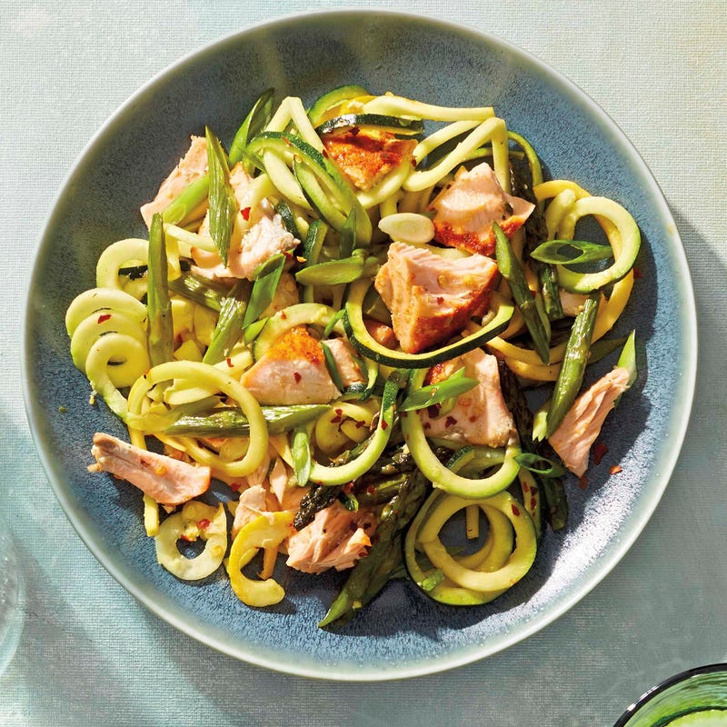Foto van Sesam-zalmbowls met courgetti door WW