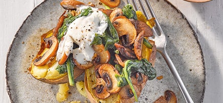 Ofenkartoffeln mit Pilz-Spinat-Füllung
