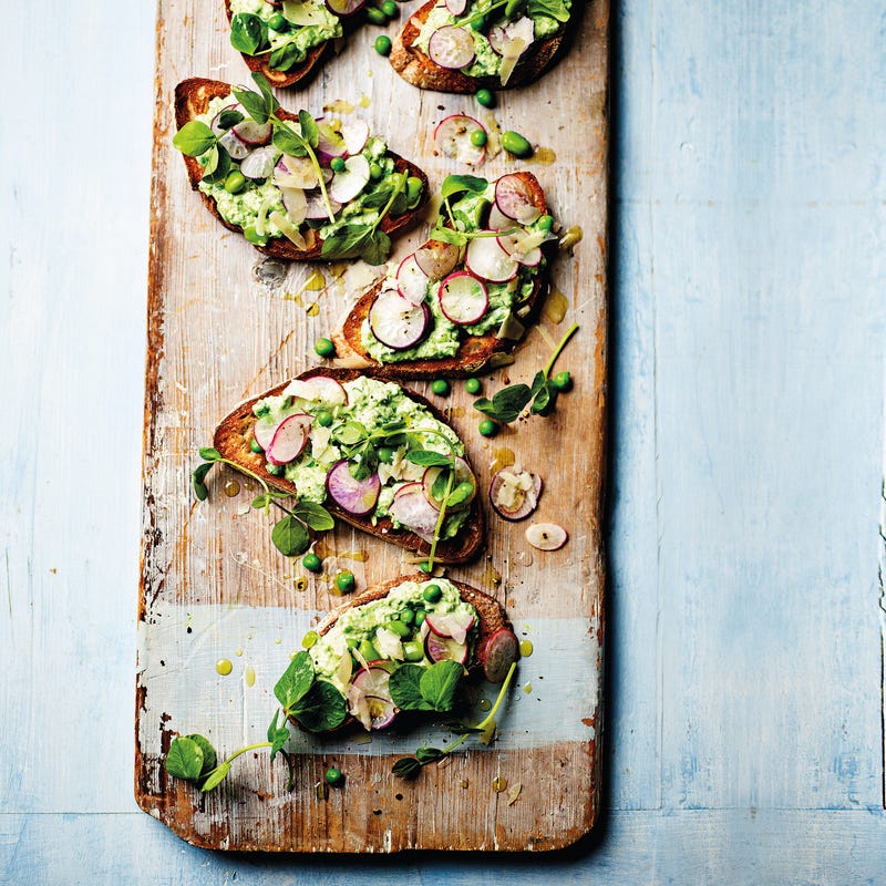 Photo de Tartines de petits pois et fèves prise par WW