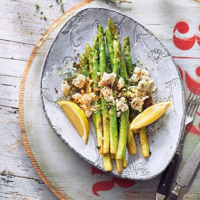 Ziegenkäse-Spargel-Päckchen