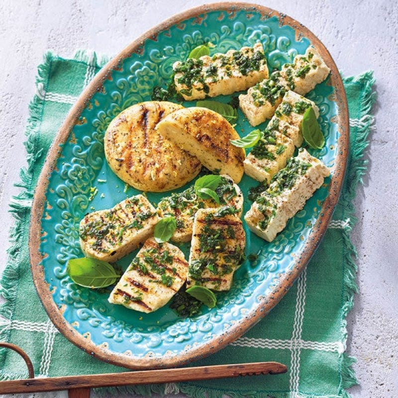 Dreierlei Grillkäse mit Kräutern