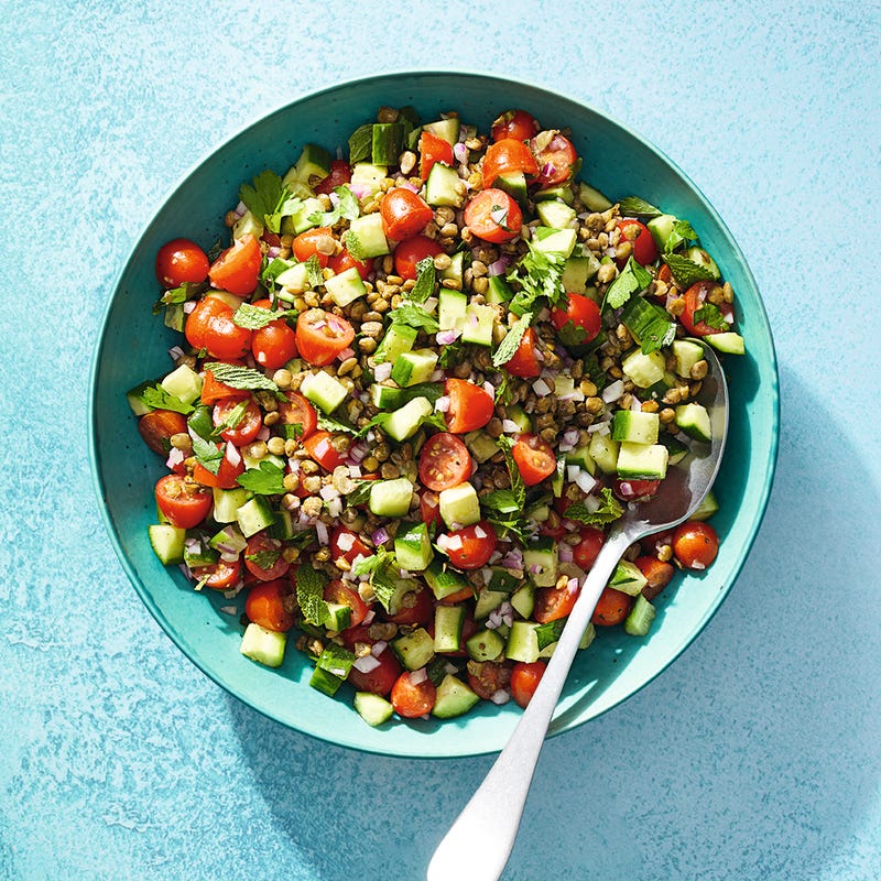 Photo of Israeli-style salad with crispy lentils by WW