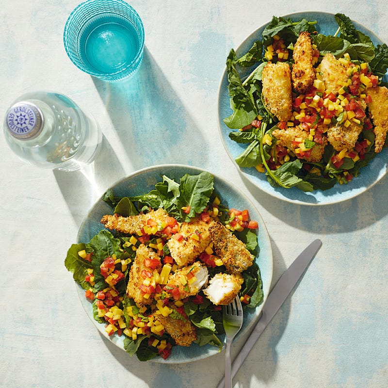 Photo of Crispy oven-baked fish with lime mango salsa by WW