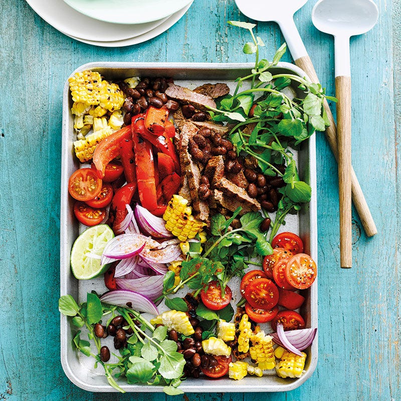 Bunter Steak-Bohnen-Salat