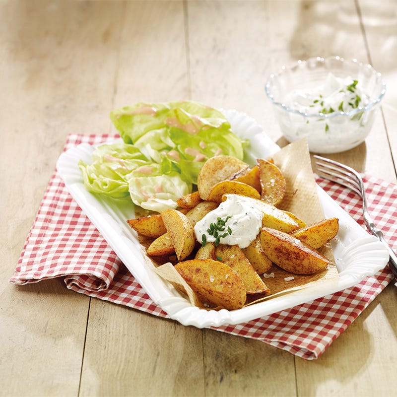 Potato Wedges mit Sour Cream