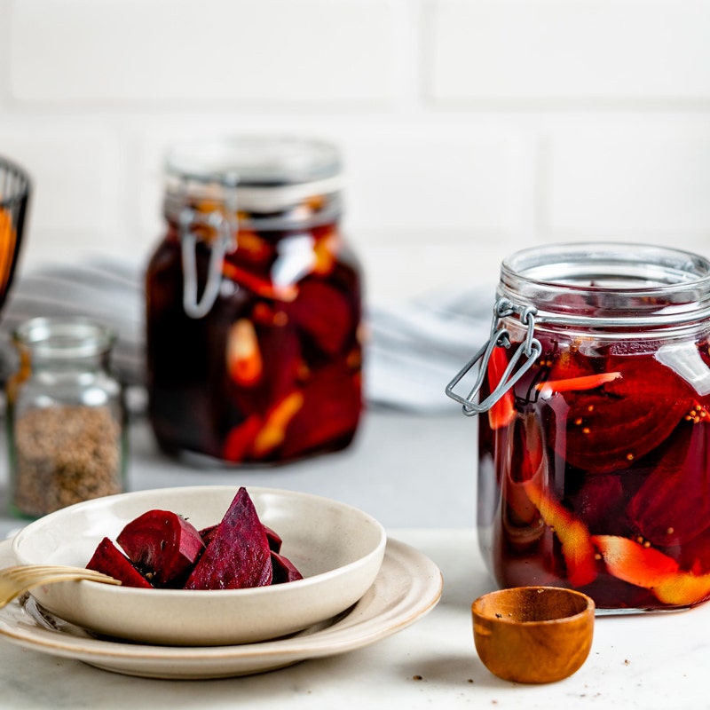 Fermentierte Rote Bete mit Orange und Ingwer