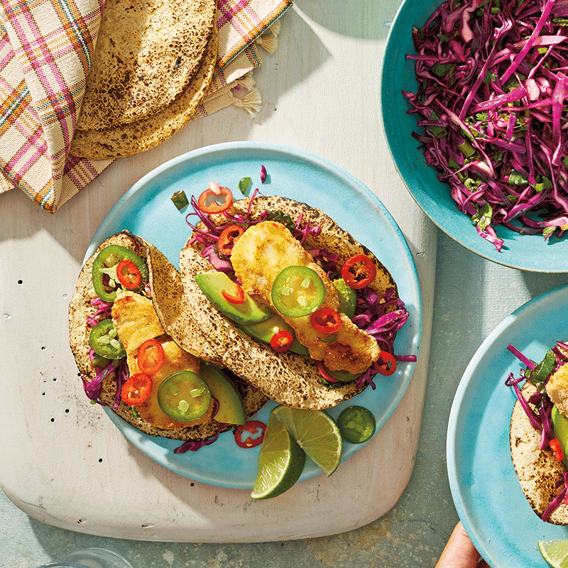 Air-fryer fish tacos