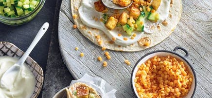 Wrap aux lentilles et halloumi