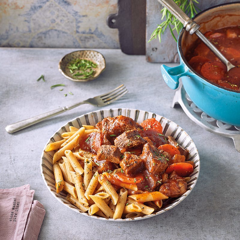 Foto van Runderstoofpotje met penne door WW