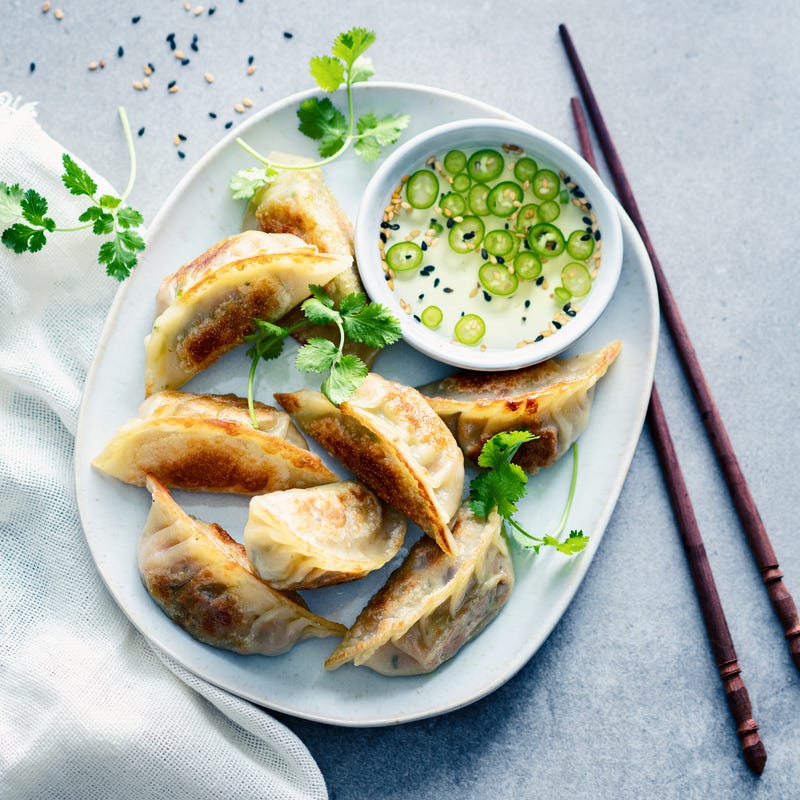 Photo de Gyoza de légumes et sauce sésame prise par WW