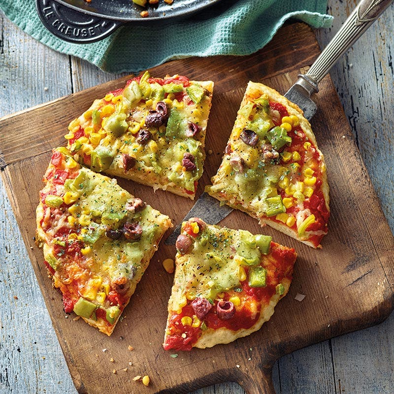 Pfannenpizza mit Mais
