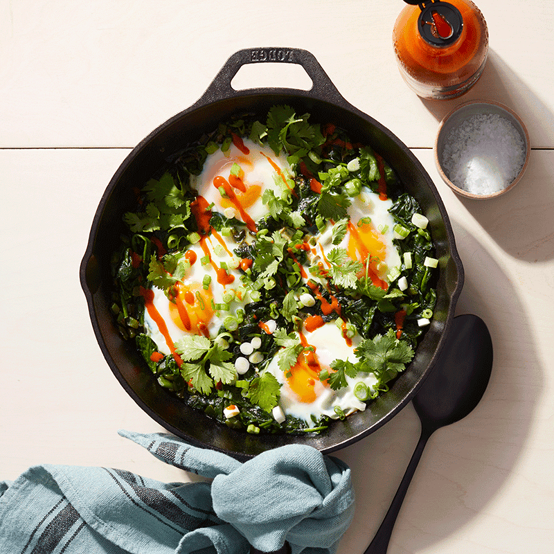 One-pan green shakshuka