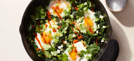 One-pan green shakshuka