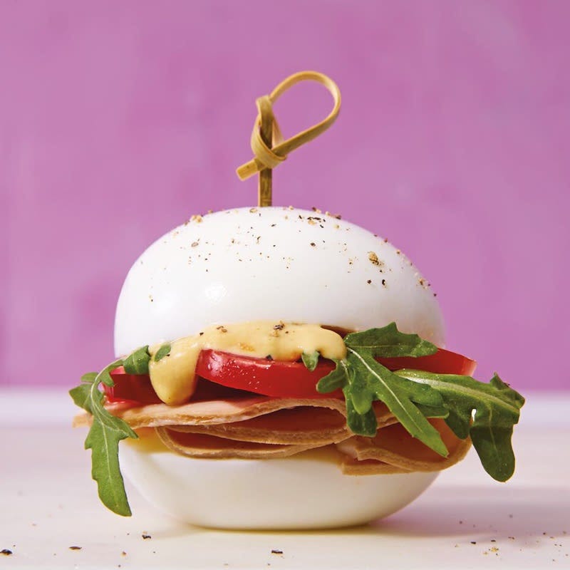 Oeuf dur façon burger à la dinde