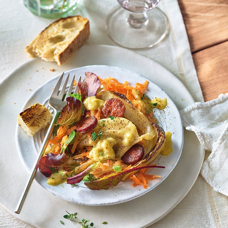 Lauwarmer Fenchel-Chorizo-Salat