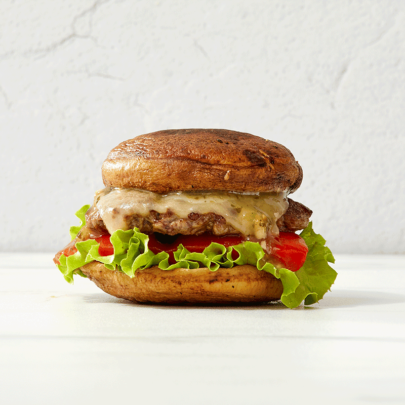 Shiitake cheeseburger sliders