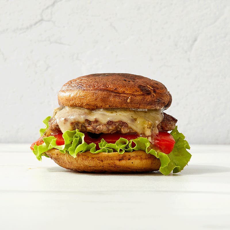 Shiitake cheeseburger sliders