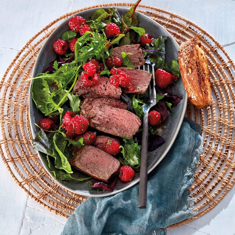 Foto van Salade met ossenhaas en frambozendressing door WW