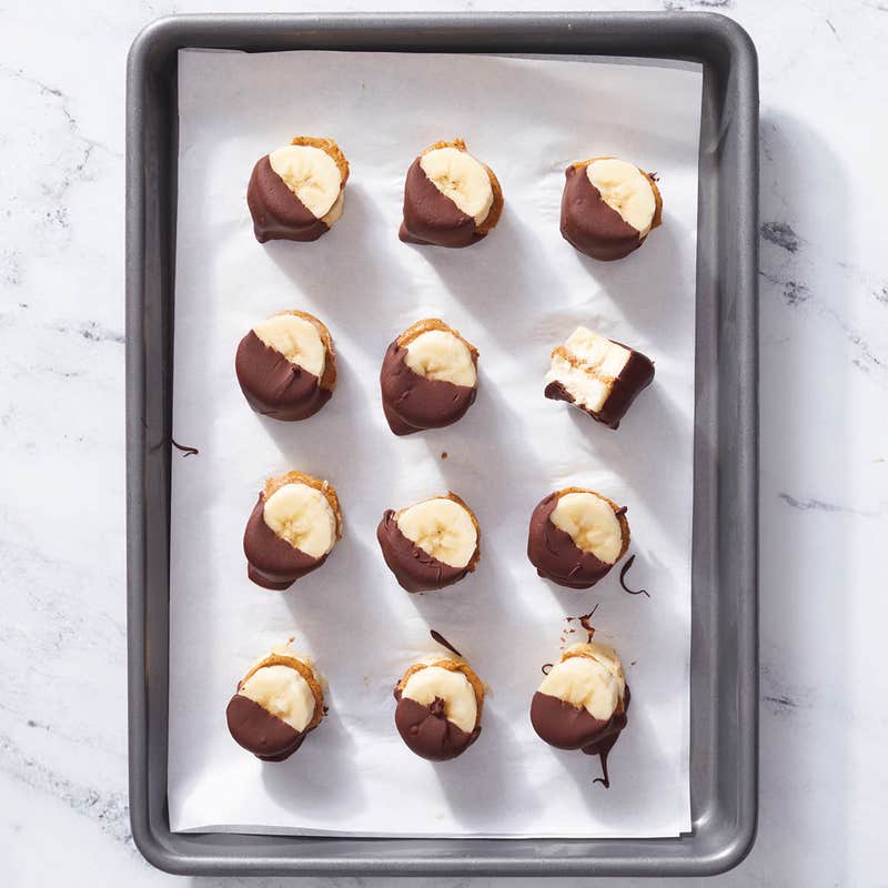 Bouchées glacées banane-choco