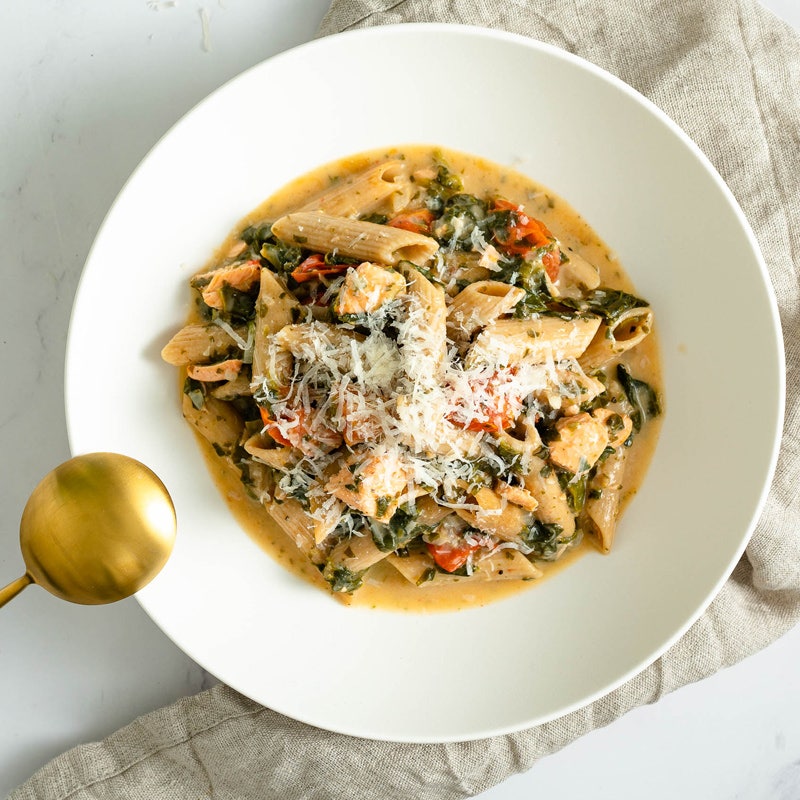 One-Pot-Pasta mit Lachs