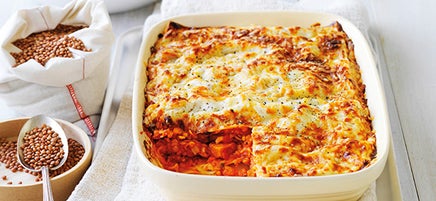 Linsen-Kürbis-Lasagne