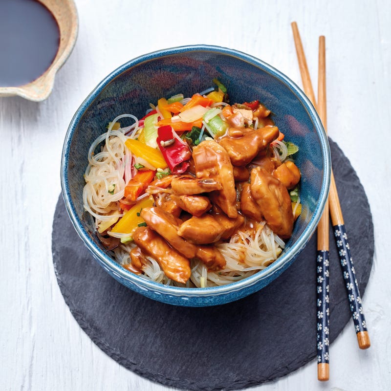 Foto van Lauwwarme glasnoedelsalade met pindakip door WW