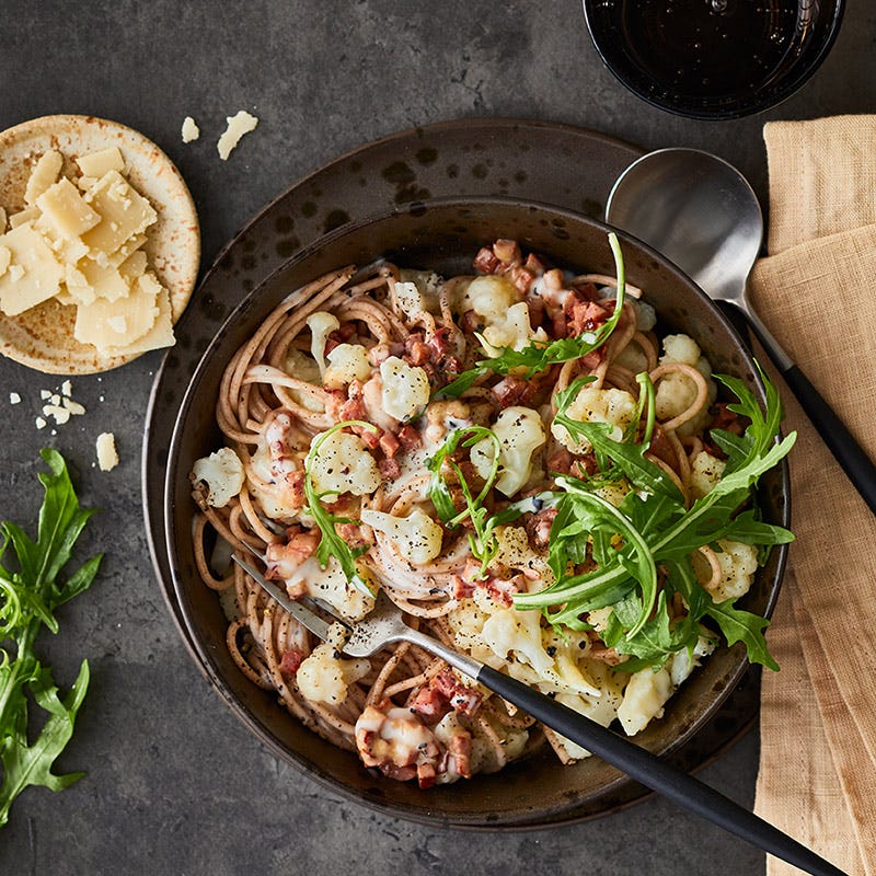 Spaghetti mit Blumenkohl-Carbonara