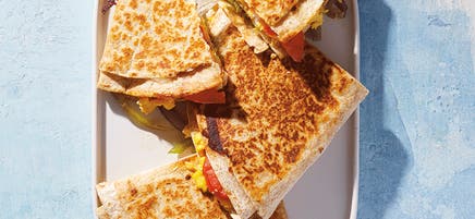 Roasted capsicum and egg breakfast wrap