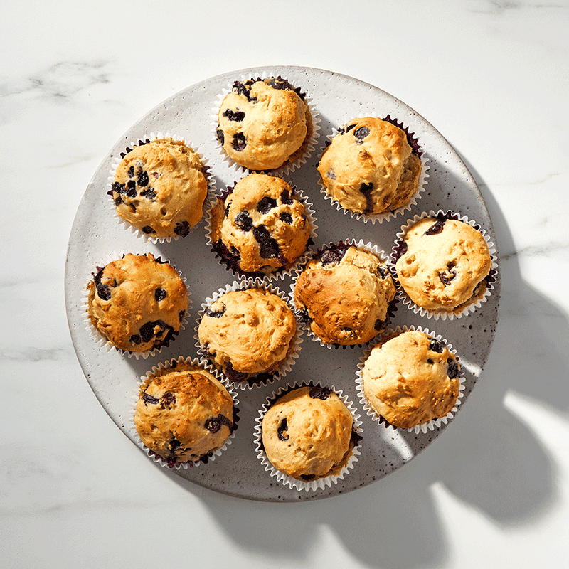 Blueberry and apple muffins