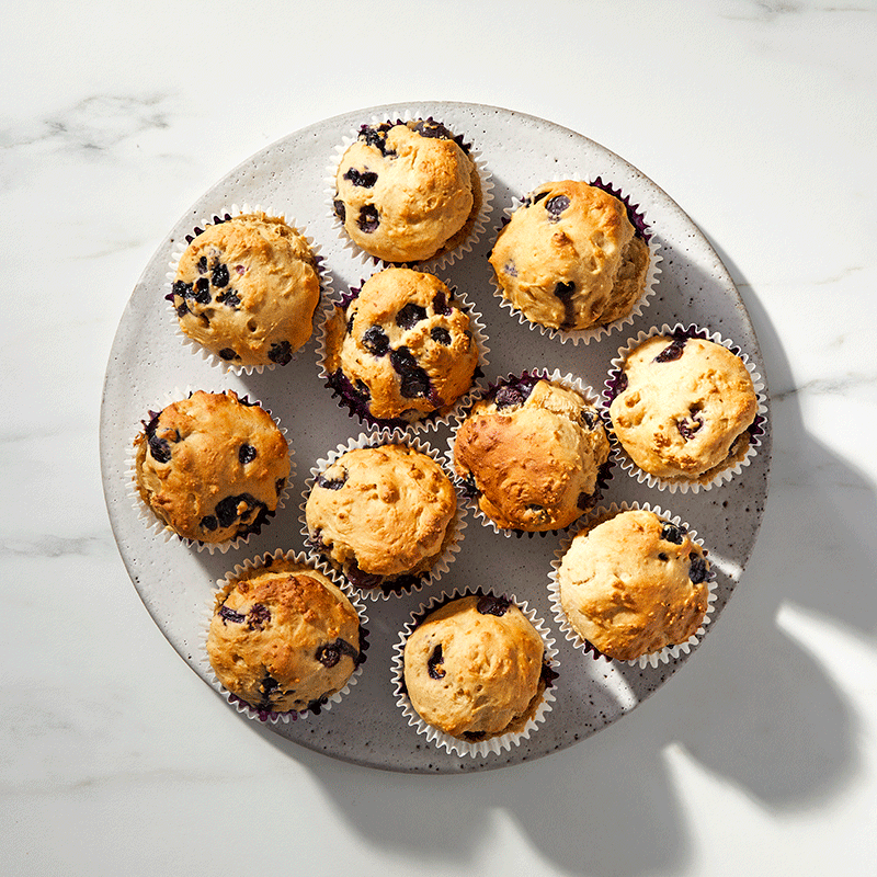 Blueberry and apple muffins