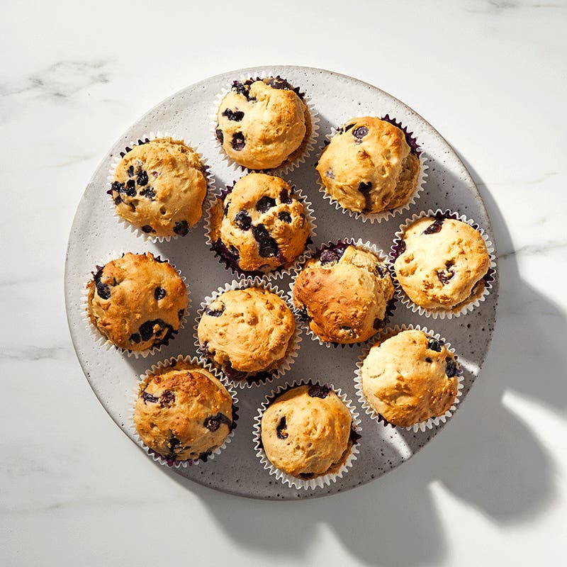 Blueberry and apple muffins