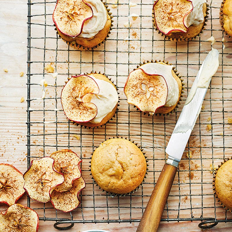 Apfel-Ahornsirup-Cupcakes