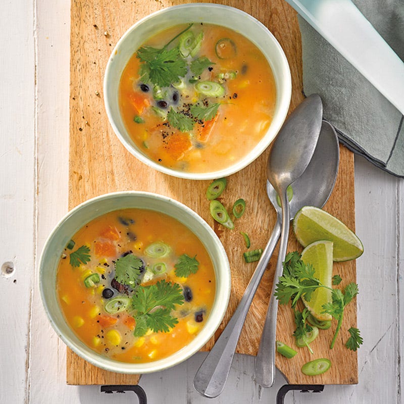 Bohnen-Süßkartoffel-Suppe