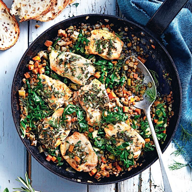Photo de Poulet braisé aux lentilles prise par WW