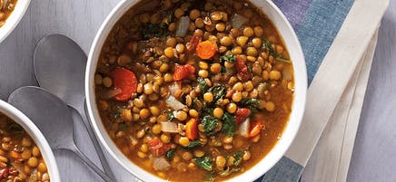 Hearty lentil and tomato soup