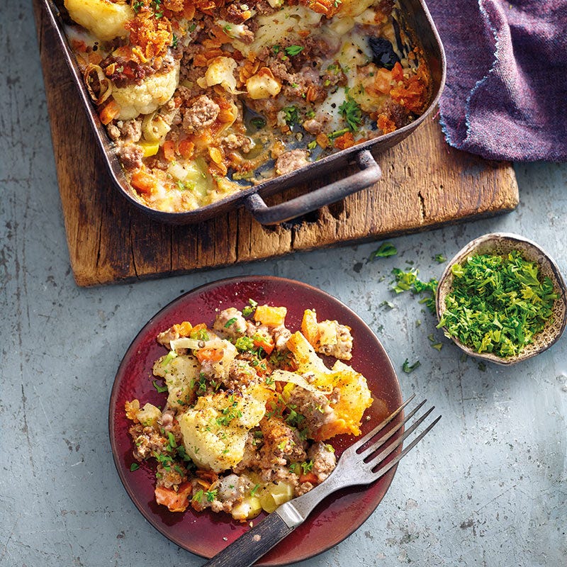 Blumenkohl-Hack-Gratin