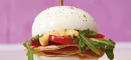 Smoked turkey egg slider