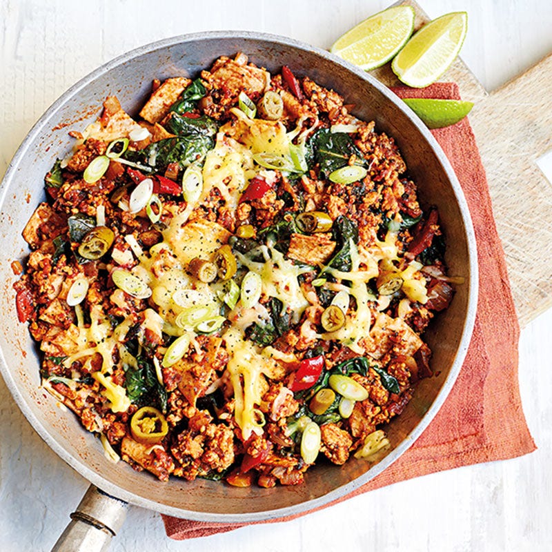 Scharfe Geflügel-Tortilla-Pfanne