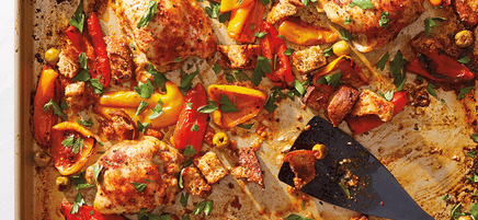 Mediterranean chicken tray bake