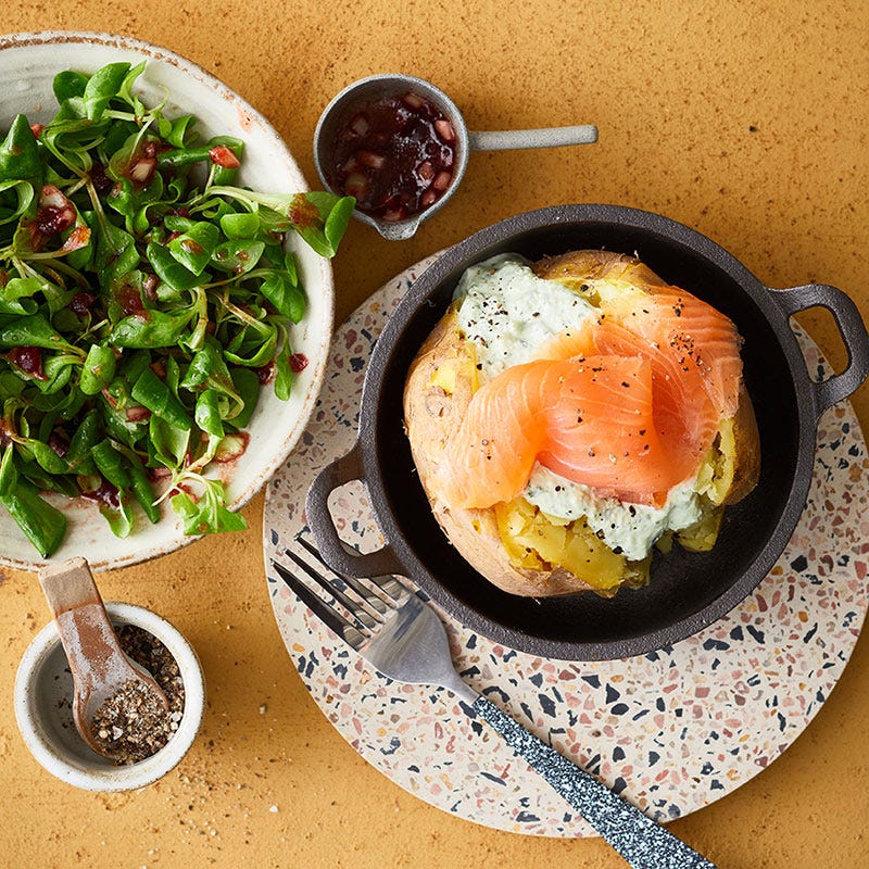 Ofenkartoffel mit Räucherlachs