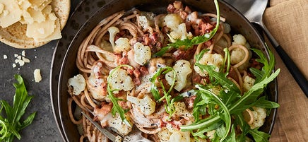 Spaghetti carbo au chou-fleur