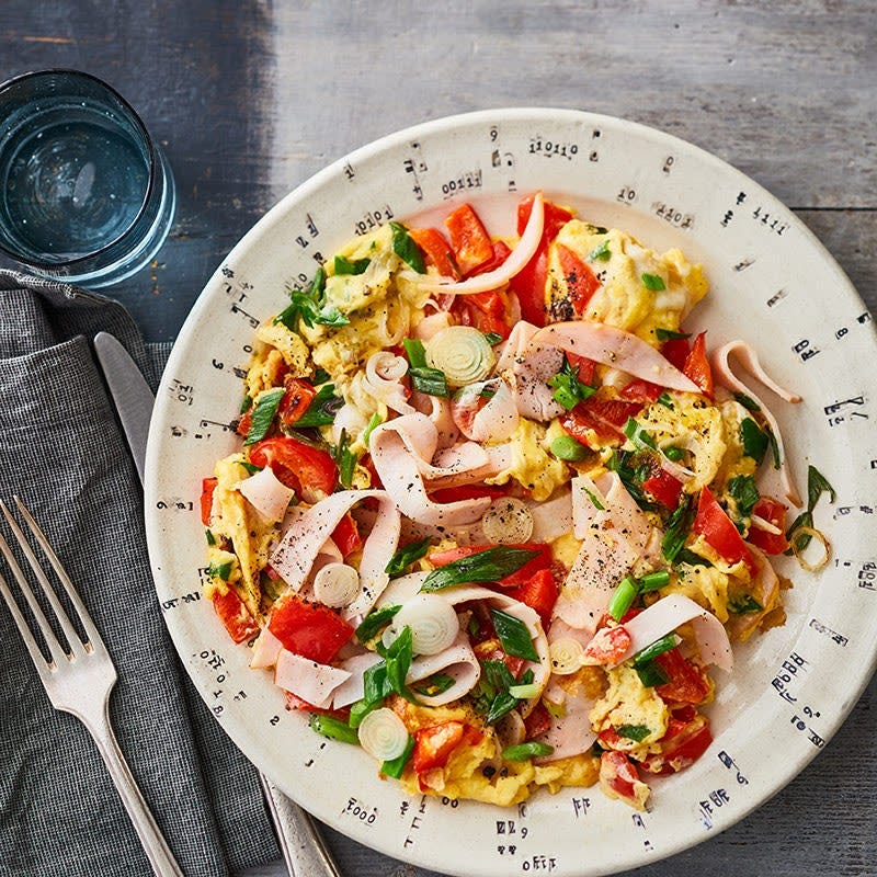 Peperonirührei mit Pouletbrust