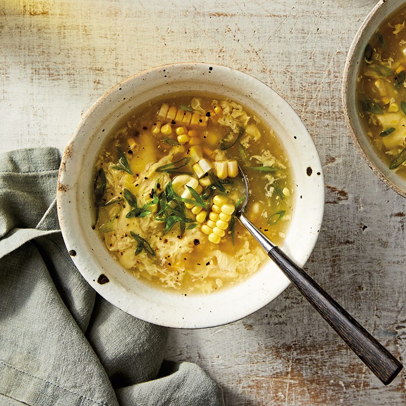 Chinese-Inspired Egg Drop Soup with Corn