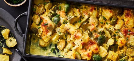 Rosenkohl-Kartoffel-Gratin
