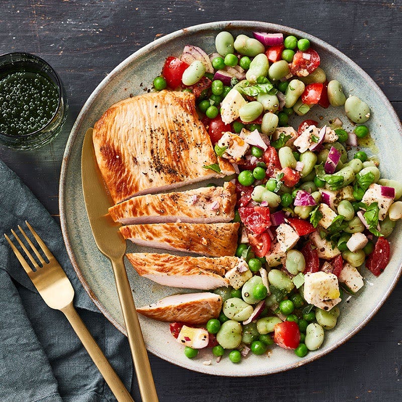 Steak mit Bohnensalat