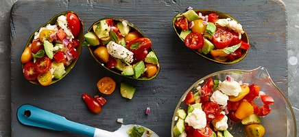 Antipasto avocado halves