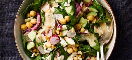 Chaat Salad with Mango Chutney Dressing