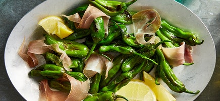 Blistered Shishito Peppers & Serrano Ham