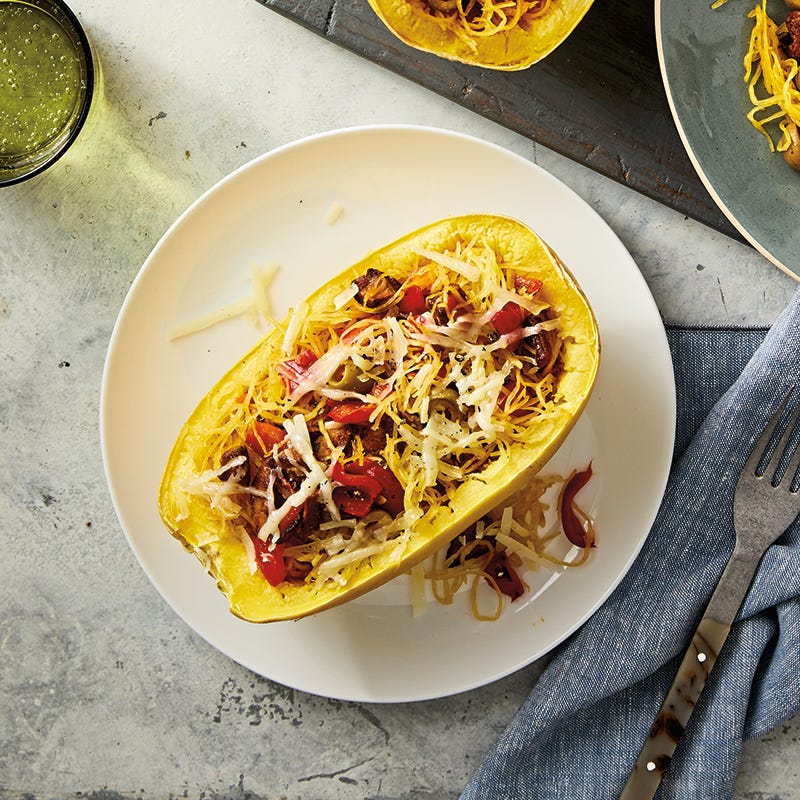 Spaghetti Squash with Chorizo & Manchego